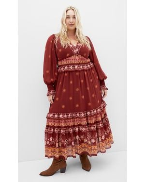 City Chic Plus Size Cameron Maxi Dress Rust - Red
