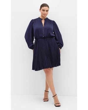 City Chic Plus Size Dress Halle Mini/3Xs - Blue