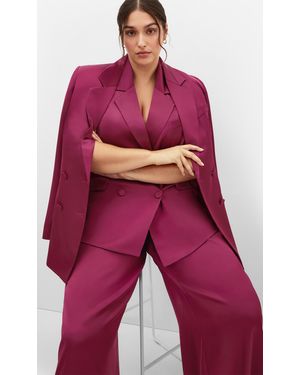 City Chic Plus Size Rylie Satin Blazer - Red