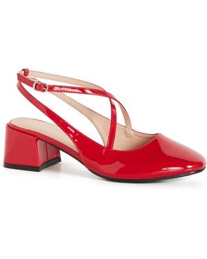 City Chic Plus Size Wide Fit Luna Cross Strap Heel Shoes - Red