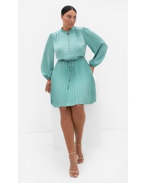 City Chic Plus Size Dress Halle Mini/3Xs - Blue