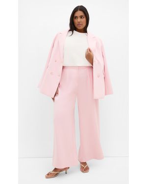 City Chic Plus Size Holly Wide Leg Pants - Pink