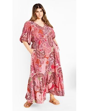 City Chic Plus Size Flirtini Maxi Dress - Red