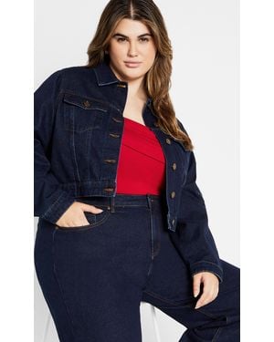 City Chic Plus Size Jojo Wash Jacket - Blue