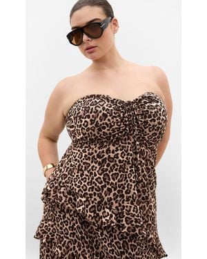 City Chic Plus Size Skai Print Top - Black