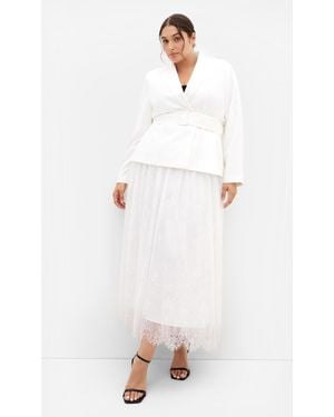 City Chic Plus Size Skirt Ivy S/3Xs - White