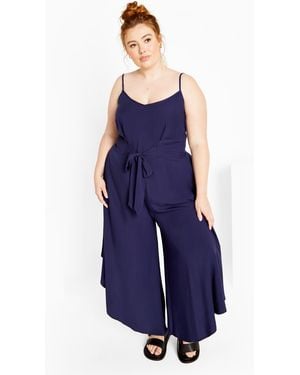 City Chic Plus Size Sara Jumpsuit - Blue