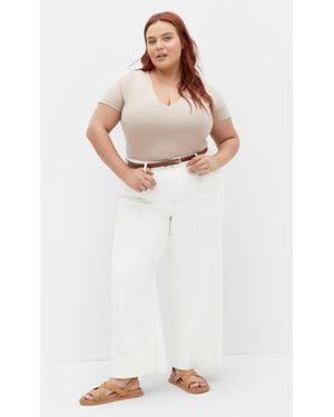 City Chic Plus Size Harley Fit Millie Crop Jean - White