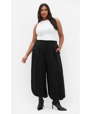 City Chic Plus Size Pants Flow/3Xs - Black