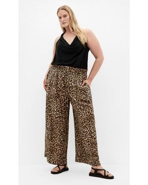 City Chic Plus Size Resort Print Pants - Multicolor