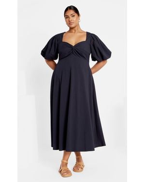 City Chic Plus Size Hermione Dress - Blue