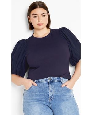 City Chic Plus Size Kiki Top - Blue