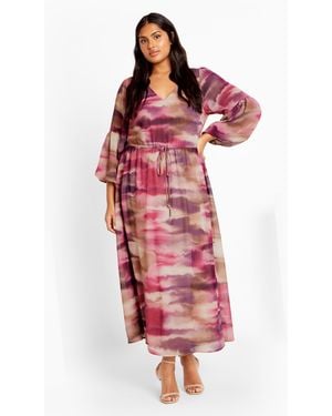 City Chic Plus Size Romance Dress Rose - Red