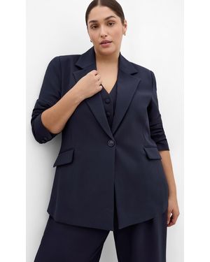 City Chic Plus Size Tori Blazer - Blue