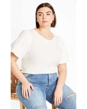 City Chic Plus Size Leona Top - White
