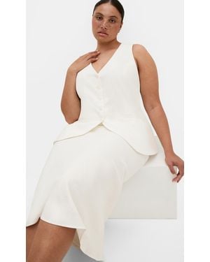 City Chic Plus Size Devienne Linen Vest - White