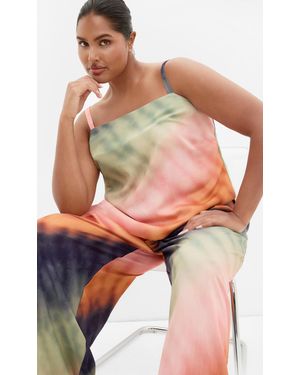 City Chic Plus Size Print Peach Cami Top - Multicolor