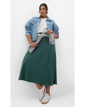 City Chic Plus Size Miranda Midi Skirt - Green