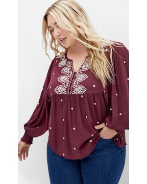 City Chic Plus Size Amalie Top - Red