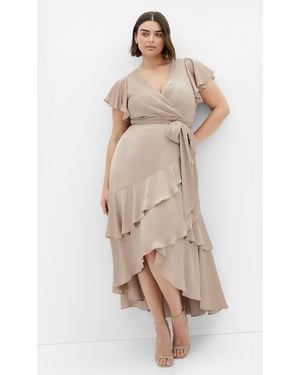 City Chic Plus Size Flirty Jen Maxi Dress - Natural