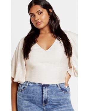 City Chic Plus Size Peta Top - White
