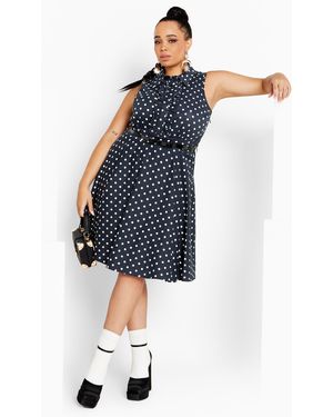 City Chic Plus Size Nellie Dress - Blue