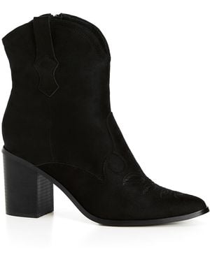 City Chic Plus Size Wide Fit Elodie Mid Boot - Black