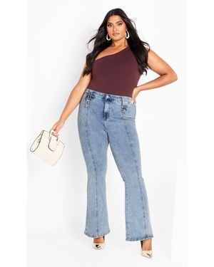City Chic Plus Size Asha Fit Mia Jean - Blue