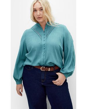 City Chic Plus Size Mysteria Shirt - Blue