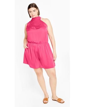 City Chic Plus Size Kiana Playsuit - Pink
