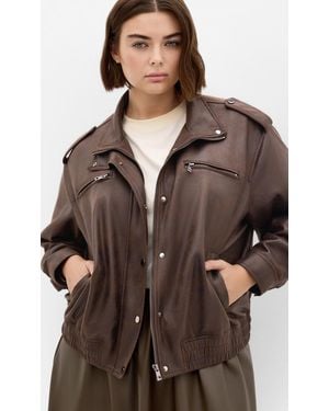 City Chic Plus Size Jorja Jacket - Brown