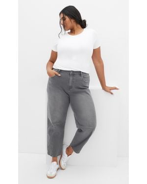 City Chic Plus Size Harley Fit Lana Crop Jean - Gray