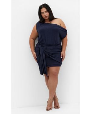 City Chic Plus Size Paloma Mini Dress - Blue
