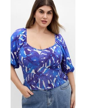 City Chic Plus Size Boardwalk Top - Blue