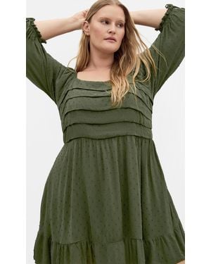 City Chic Plus Size Allegra Mini Dress Khaki - Green