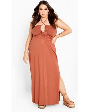 City Chic Plus Size Miley Maxi Dress - Orange