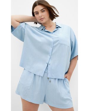 City Chic Plus Size Lyana Shirt - Blue