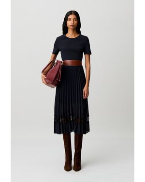 Claudie Pierlot Twist Bi-Material Midi Dress - Blue