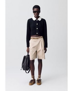 Claudie Pierlot Short Cardigan Removable Collar - White