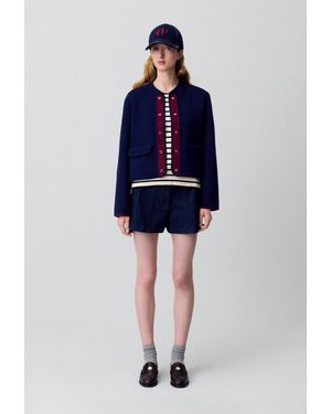 Claudie Pierlot Two-Tone Chunky Cardigan - Blue