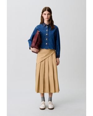 Claudie Pierlot Pleated Midi Skirt - Blue