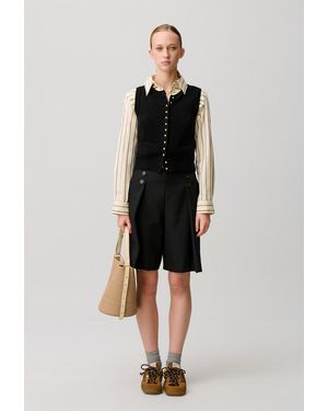Claudie Pierlot Button-Up Knitted Top - Blue