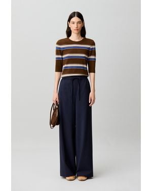 Claudie Pierlot String Wide-Leg Trousers - Blue