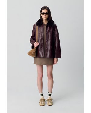 Claudie Pierlot Oversized Leather Jacket - Red