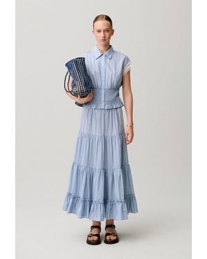 Claudie Pierlot Chemise Rayée Sans Manches - Bleu