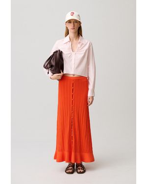 Claudie Pierlot Jupe Longue Crochet - Rouge