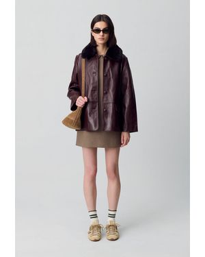 Claudie Pierlot Veste Large Cuir - Rouge