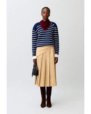 Claudie Pierlot Striped Wool Jumper - Blue