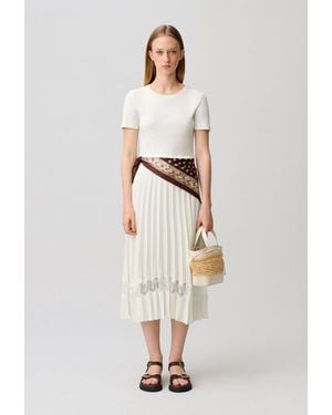 Claudie Pierlot Twist Bi-Material Midi Dress - Blue