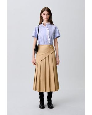Claudie Pierlot Chemise Popeline Rayée Volants - Multicolore